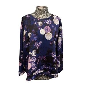 Eloquii Sweatshirt 18 20 Purple Pink Floral Casual Loungewear Whimsigoth Fairy